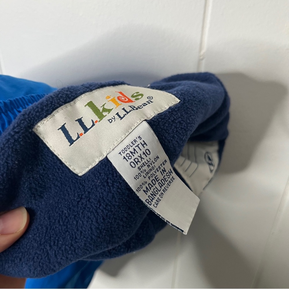L.L. Bean Blue Nylon Fleece Lined Toddlers Snow Pants Size 18M - Picture 5 of 6